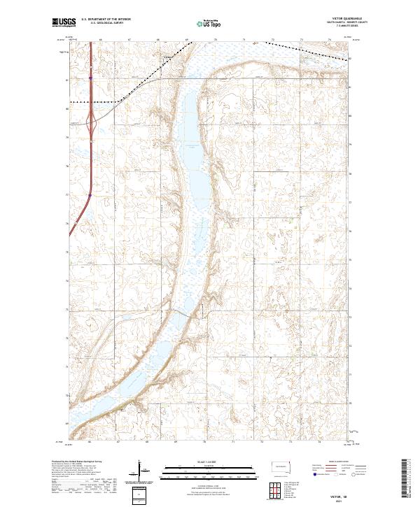 USGS US Topo 7.5-minute map for Victor SD 2021