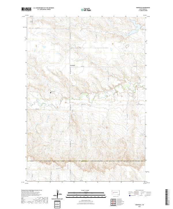 USGS US Topo 7.5-minute map for Viewfield SD 2021