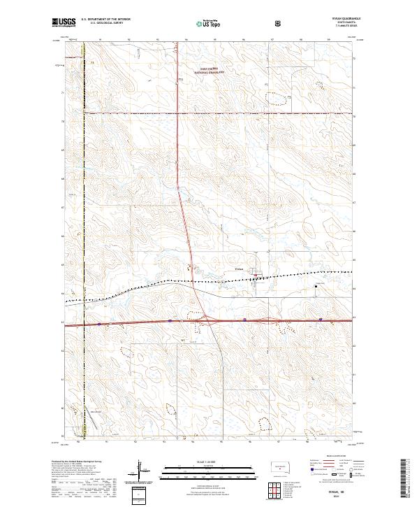 USGS US Topo 7.5-minute map for Vivian SD 2021