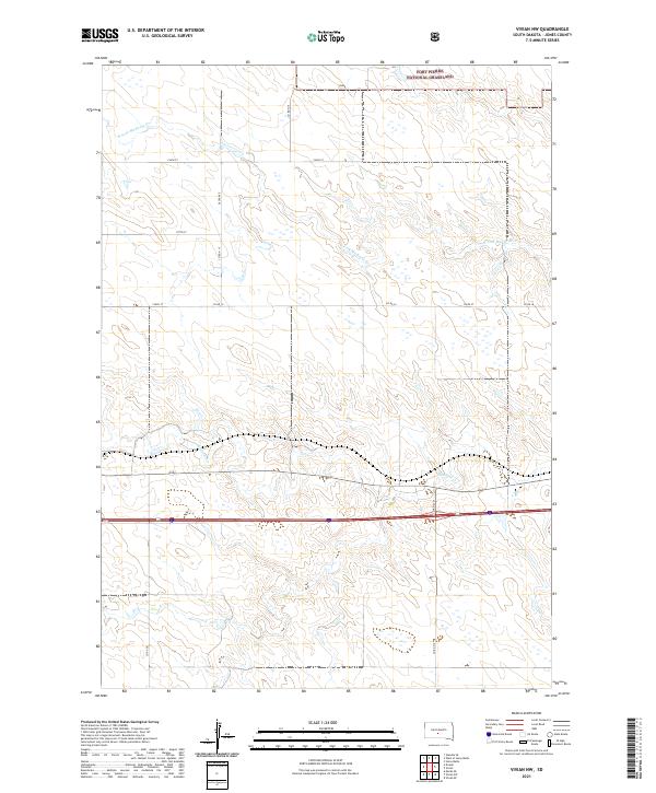 USGS US Topo 7.5-minute map for Vivian NW SD 2021