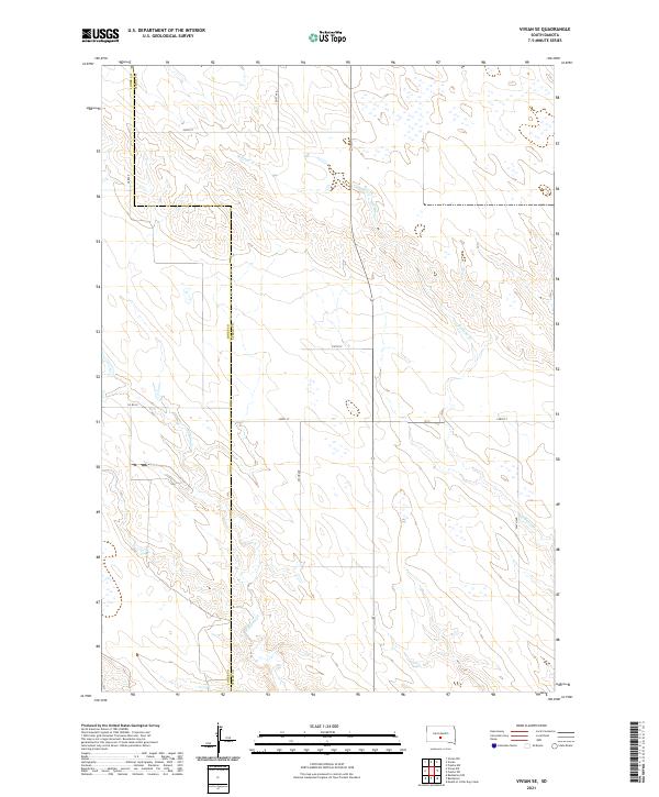 USGS US Topo 7.5-minute map for Vivian SE SD 2021