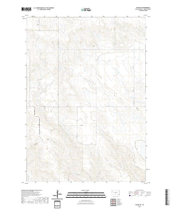 USGS US Topo 7.5-minute map for Vivian SW SD 2021