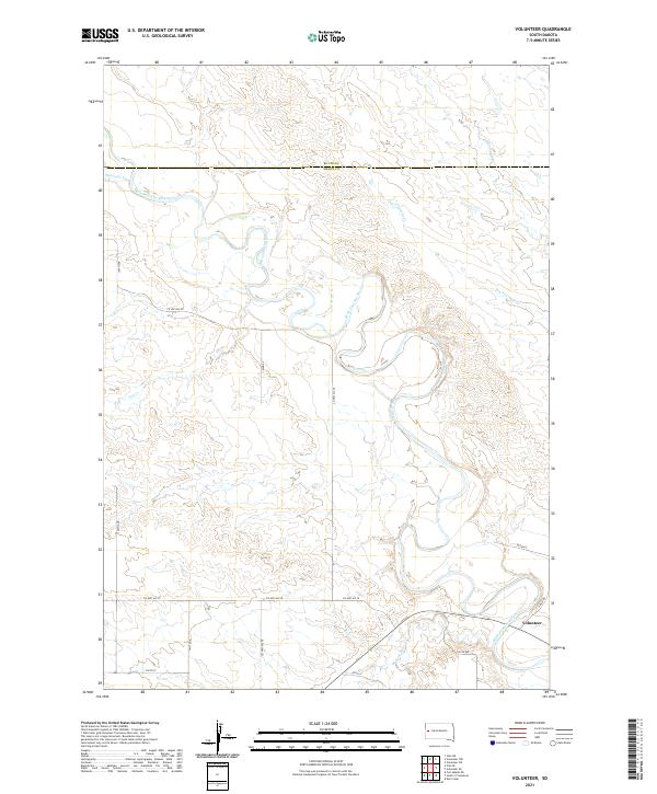 USGS US Topo 7.5-minute map for Volunteer SD 2021