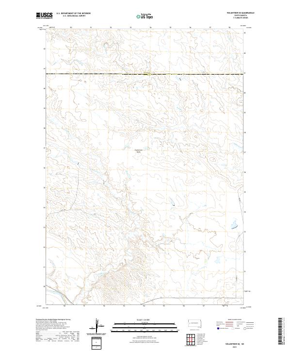 USGS US Topo 7.5-minute map for Volunteer SE SD 2021