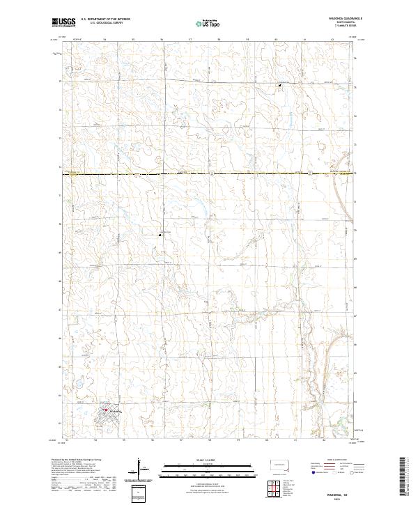 USGS US Topo 7.5-minute map for Wakonda SD 2021