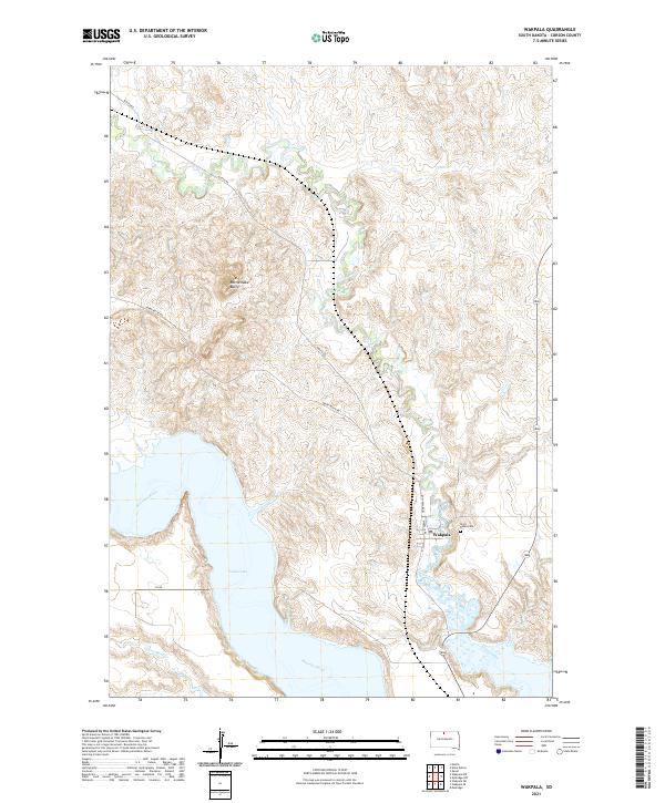 USGS US Topo 7.5-minute map for Wakpala SD 2021