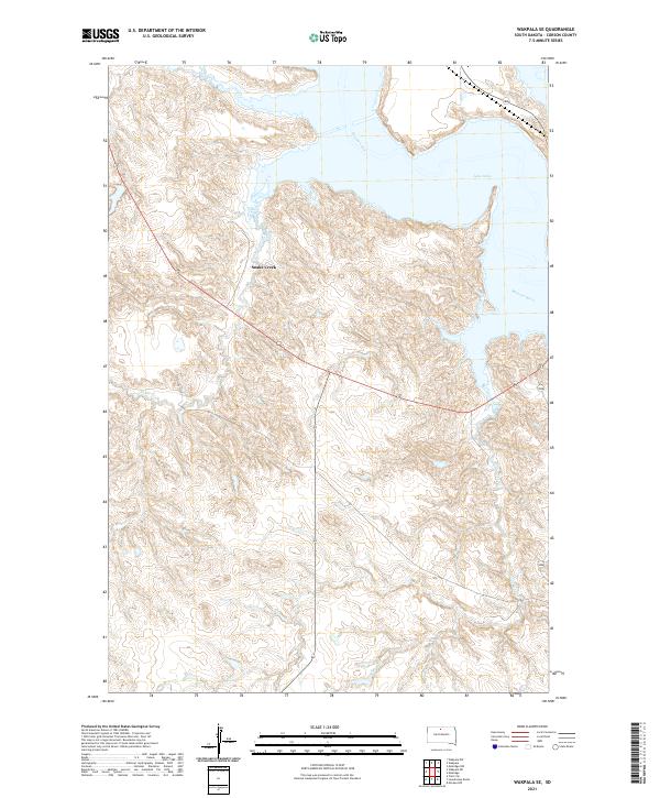 USGS US Topo 7.5-minute map for Wakpala SE SD 2021