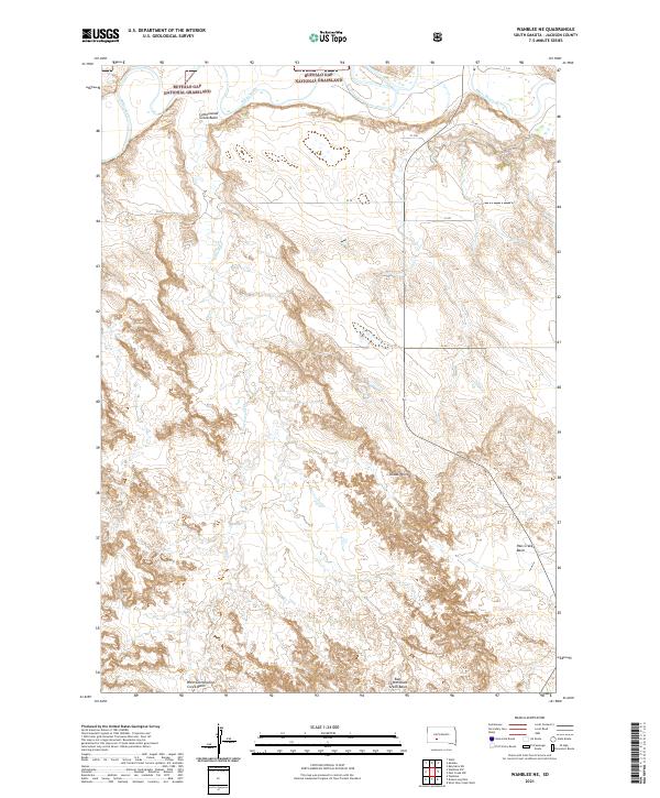 USGS US Topo 7.5-minute map for Wanblee NE SD 2021