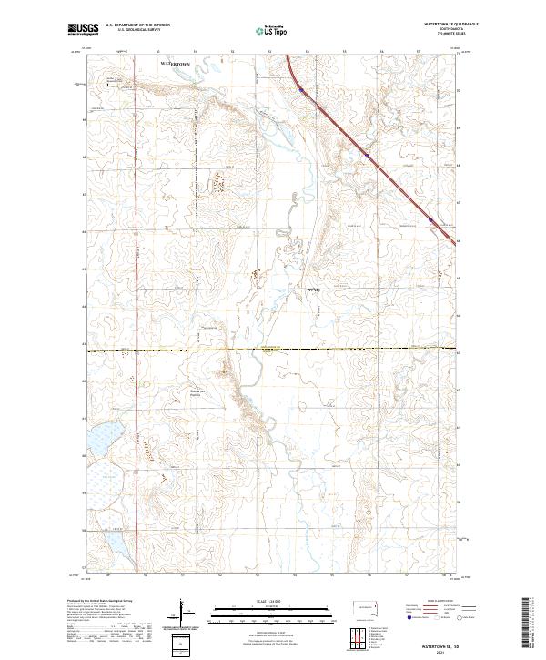 USGS US Topo 7.5-minute map for Watertown SE SD 2021