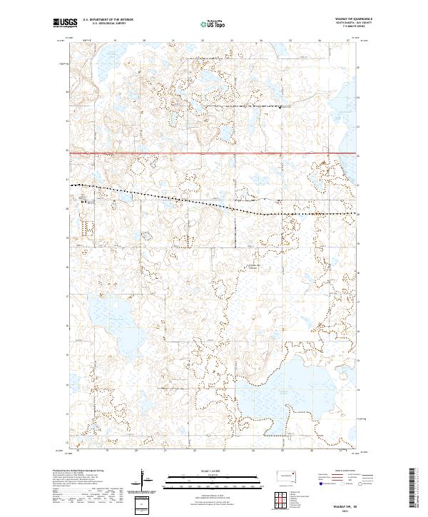 USGS US Topo 7.5-minute map for Waubay SW SD 2021