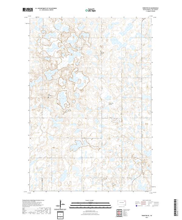 USGS US Topo 7.5-minute map for Webster NE SD 2021