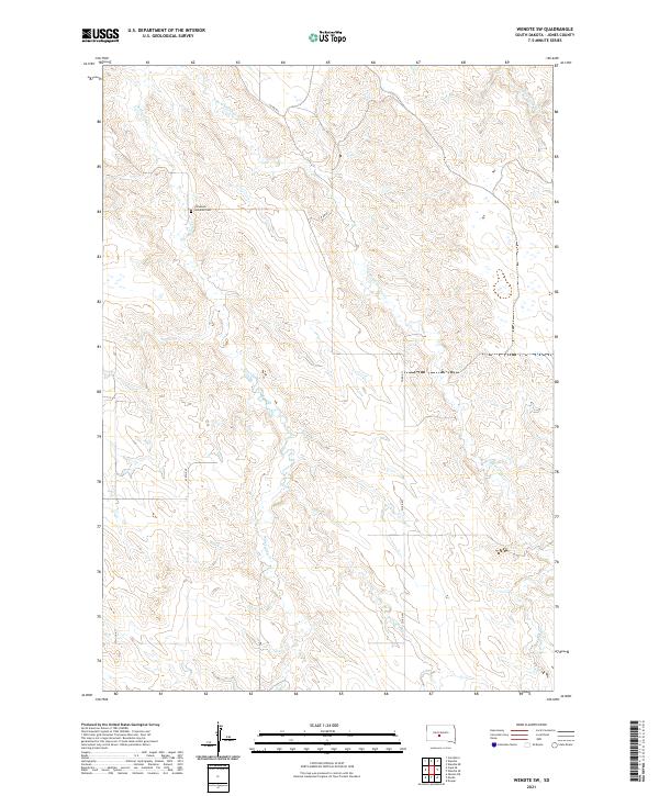 USGS US Topo 7.5-minute map for Wendte SW SD 2021