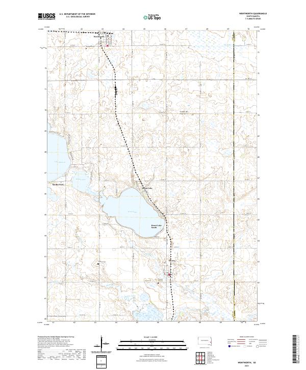 USGS US Topo 7.5-minute map for Wentworth SD 2021