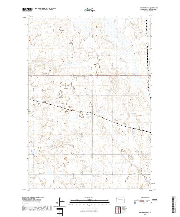 USGS US Topo 7.5-minute map for Wessington NE SD 2021