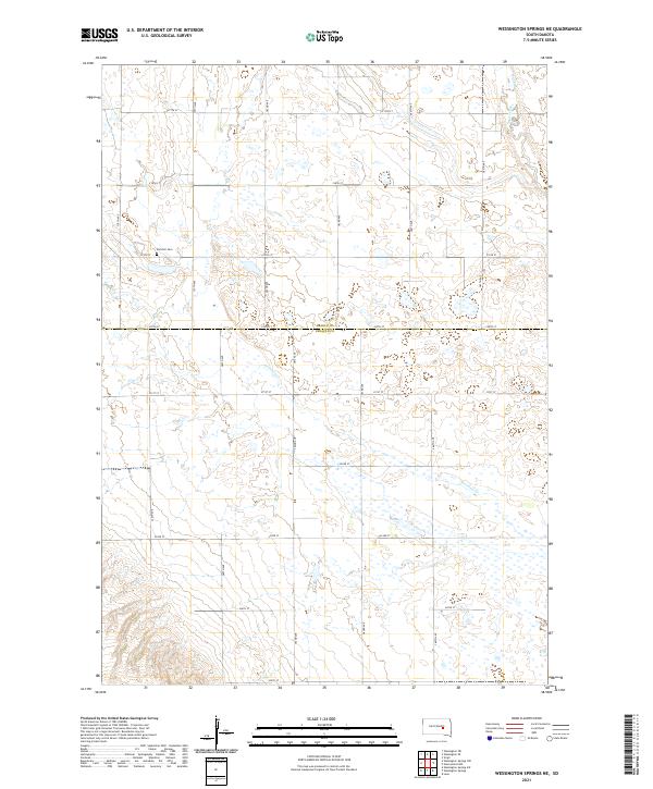 USGS US Topo 7.5-minute map for Wessington Springs NE SD 2021