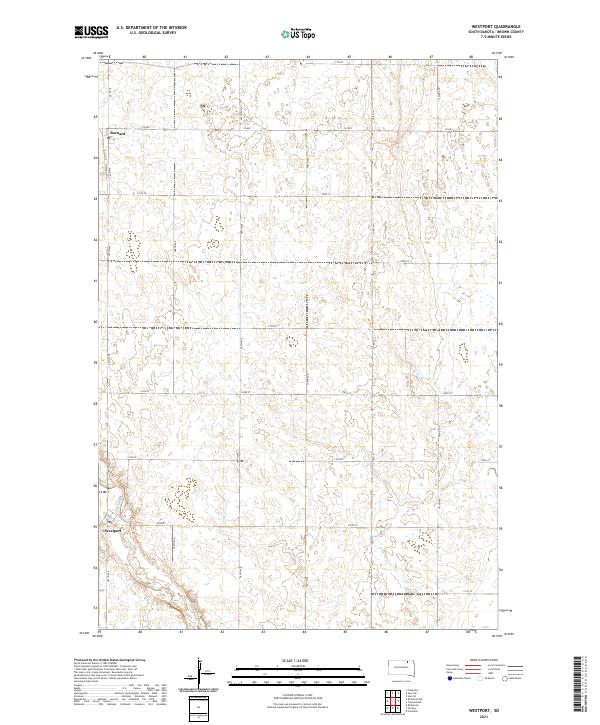 USGS US Topo 7.5-minute map for Westport SD 2021