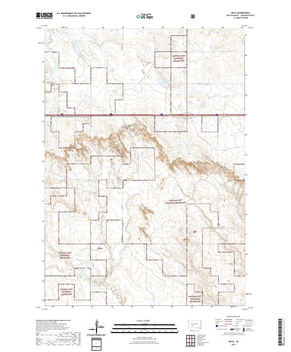 USGS US Topo 7.5-minute map for Weta SD 2021