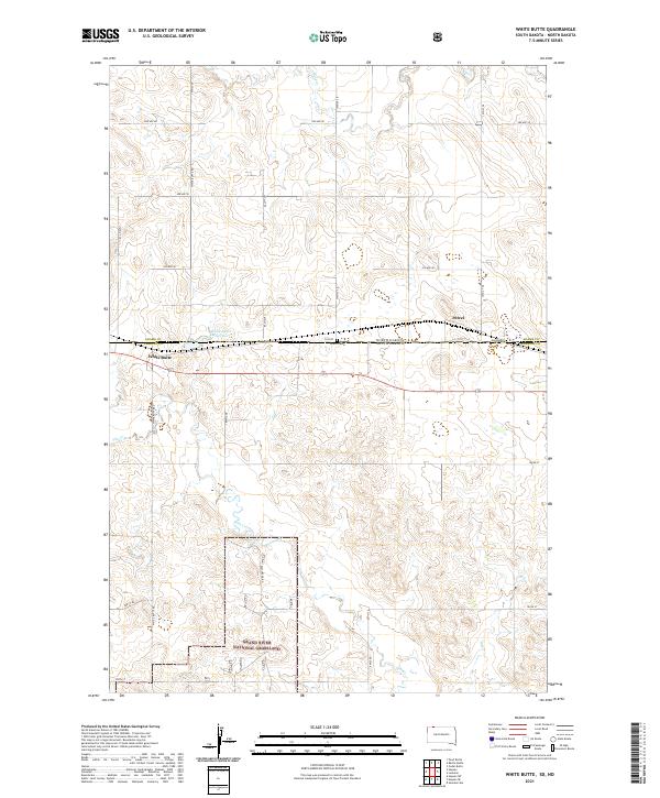 USGS US Topo 7.5-minute map for White Butte SDND 2021