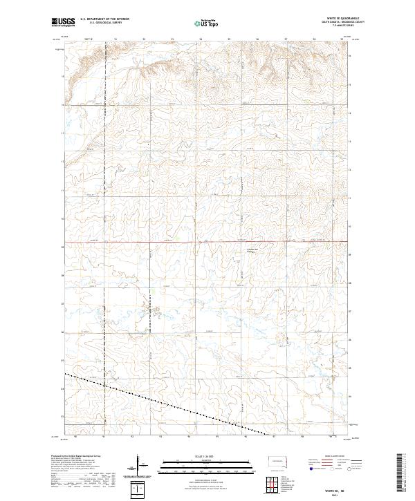 USGS US Topo 7.5-minute map for White SE SD 2021