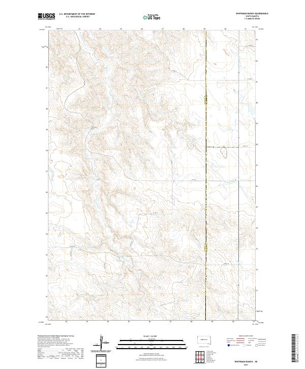 USGS US Topo 7.5-minute map for Whiteman Ranch SD 2021