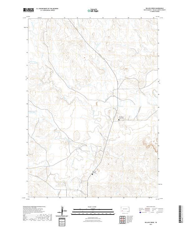 USGS US Topo 7.5-minute map for Willow Creek SD 2021