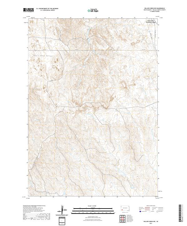 USGS US Topo 7.5-minute map for Willow Creek NW SD 2021