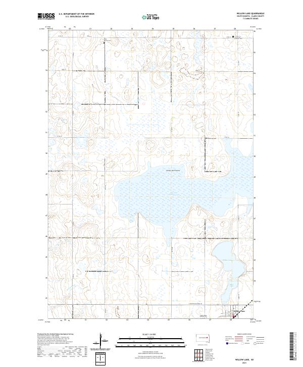 USGS US Topo 7.5-minute map for Willow Lake SD 2021