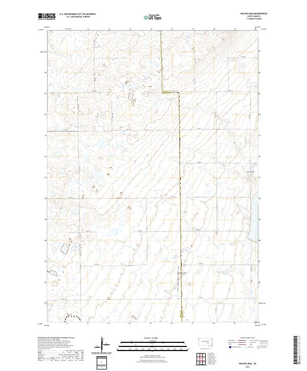 USGS US Topo 7.5-minute map for Wilson Dam SD 2021