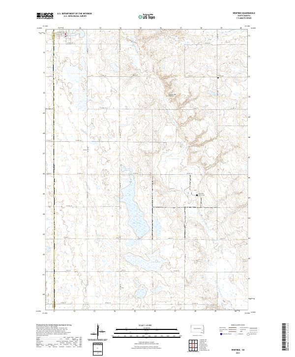 USGS US Topo 7.5-minute map for Winfred SD 2021