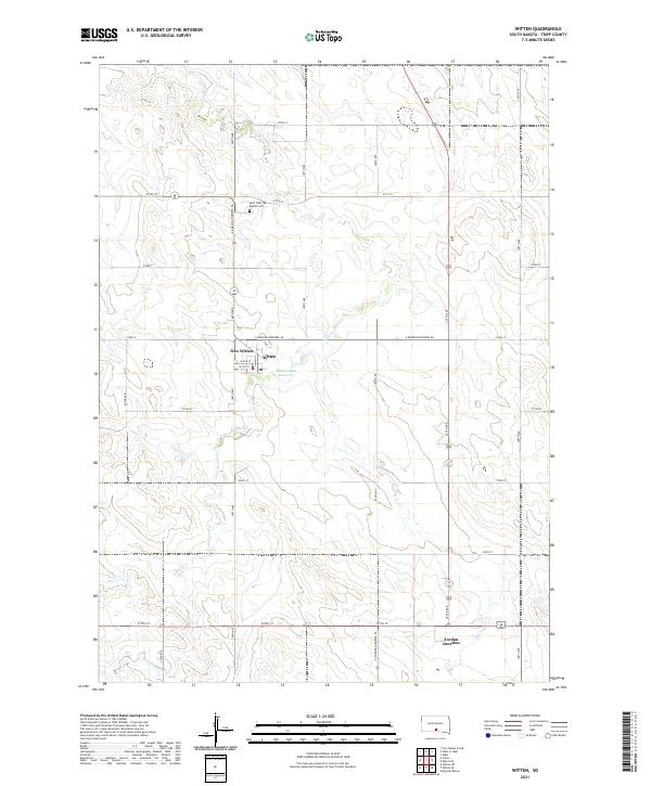 USGS US Topo 7.5-minute map for Witten SD 2021