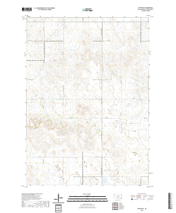 USGS US Topo 7.5-minute map for Witten SE SD 2021