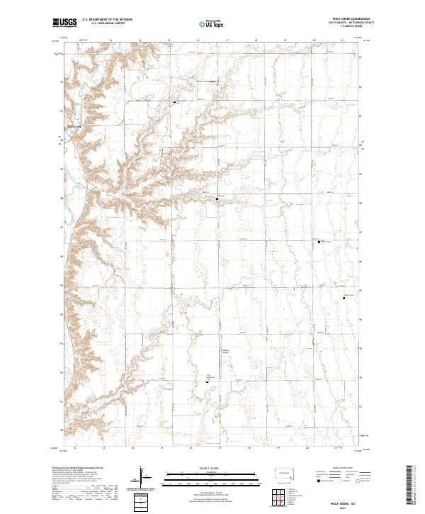 USGS US Topo 7.5-minute map for Wolf Creek SD 2021