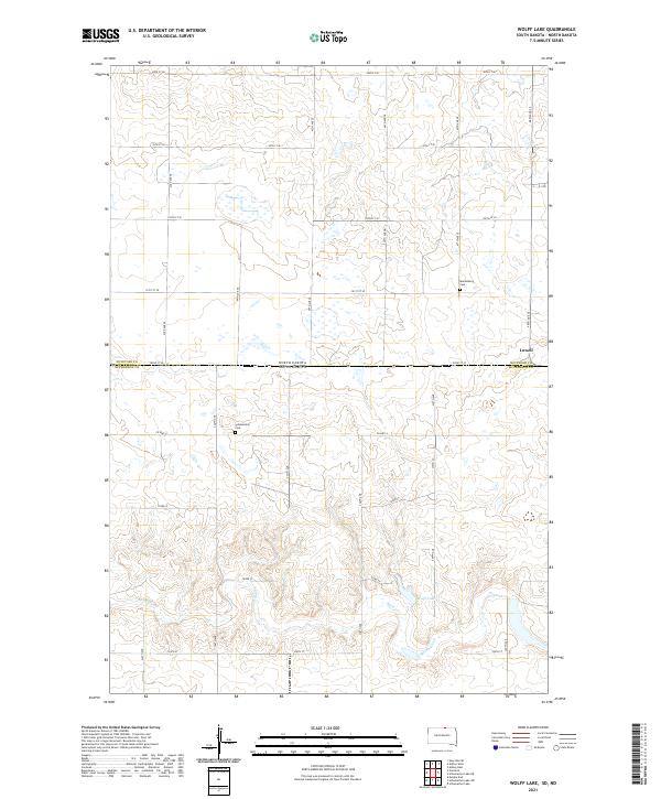 USGS US Topo 7.5-minute map for Wolff Lake SDND 2021