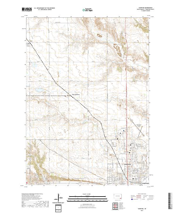 USGS US Topo 7.5-minute map for Yankton SD 2021