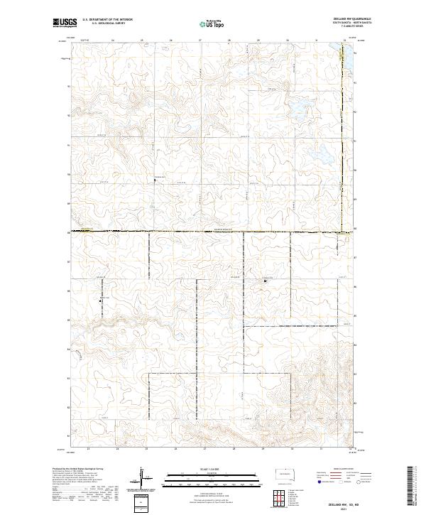 USGS US Topo 7.5-minute map for Zeeland NW SDND 2021