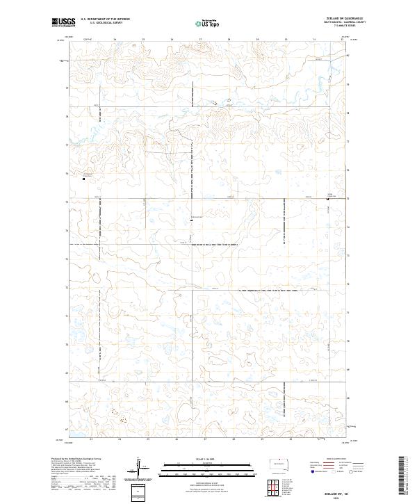 USGS US Topo 7.5-minute map for Zeeland SW SD 2021