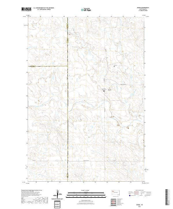 USGS US Topo 7.5-minute map for Zeona SD 2021