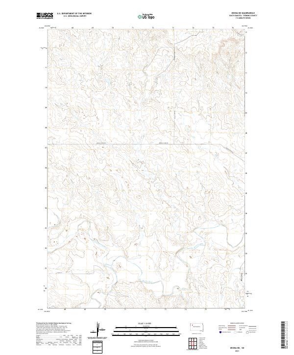 USGS US Topo 7.5-minute map for Zeona NE SD 2021