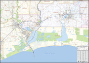 Beaumont, Port Arthur and Lake Charles Area Wall Map