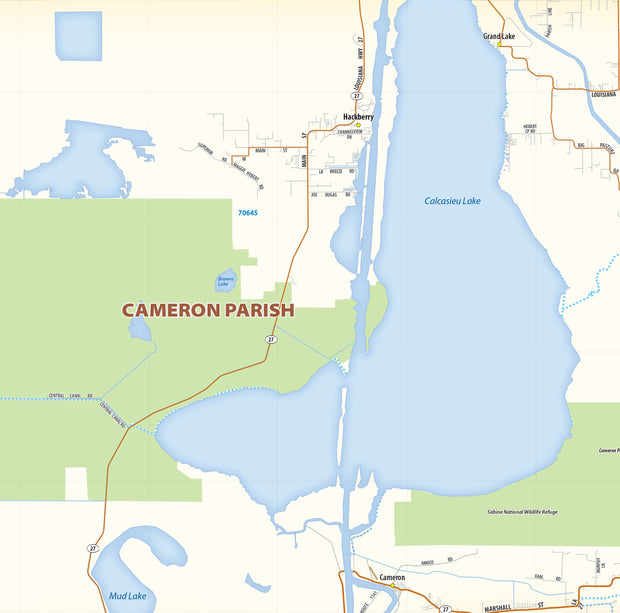 Beaumont, Port Arthur and Lake Charles Area Wall Map