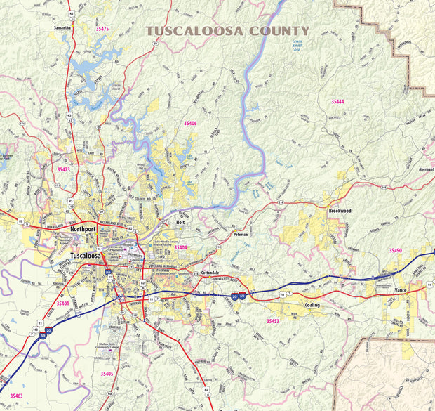 Birmingham Metro Area Wall Map