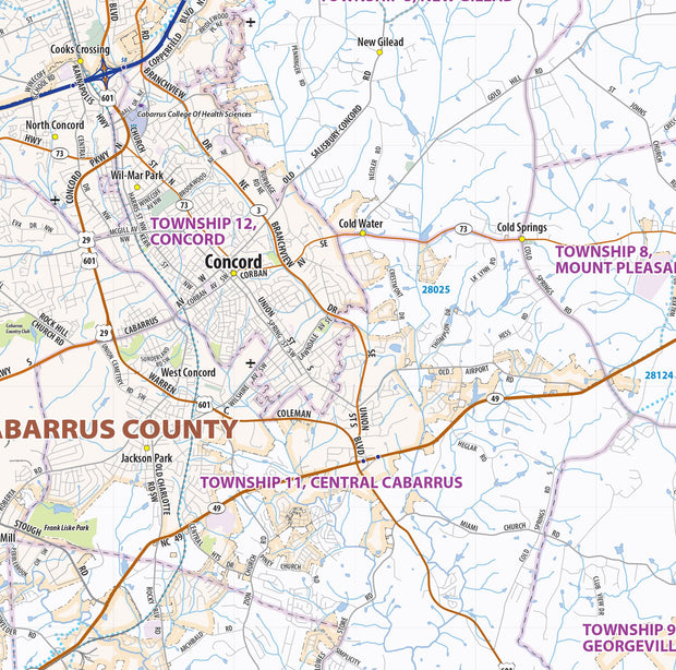 Charlotte and Mecklenburg County Wall Map