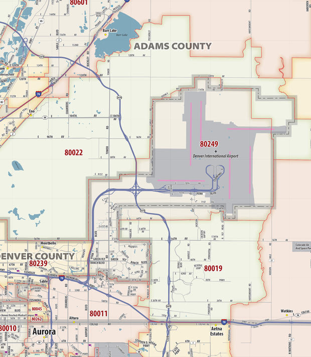 Denver Metro Area Zip Code Map