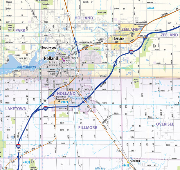 Grand Rapids Metro Area Wall Map