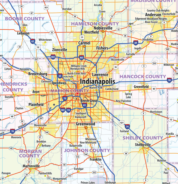 Indiana State Wall Map