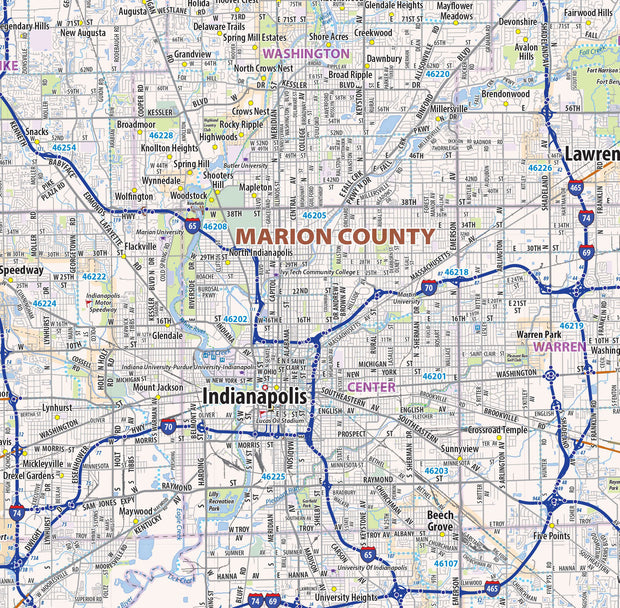 Indianapolis Metro Area Wall Map