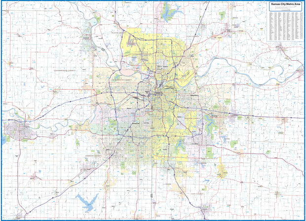 Kansas City Metro Area Wall Map