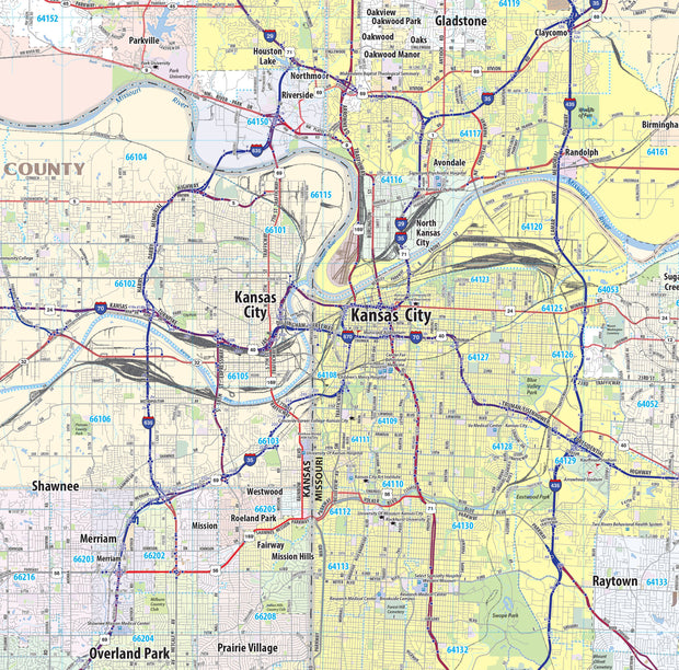 Kansas City Metro Area Wall Map