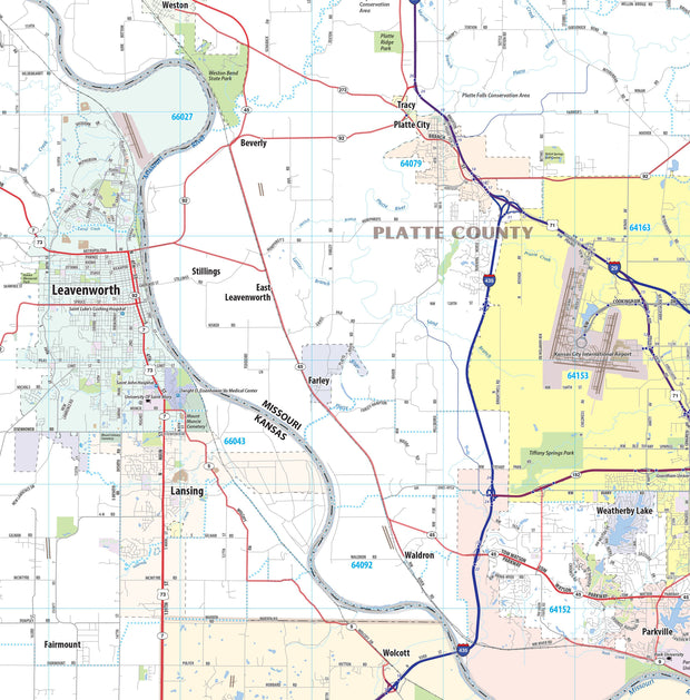 Kansas City Metro Area Wall Map