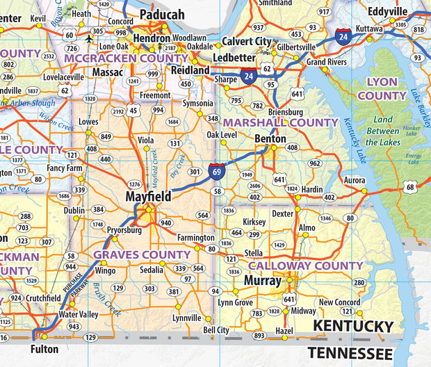 Kentucky Wall Map